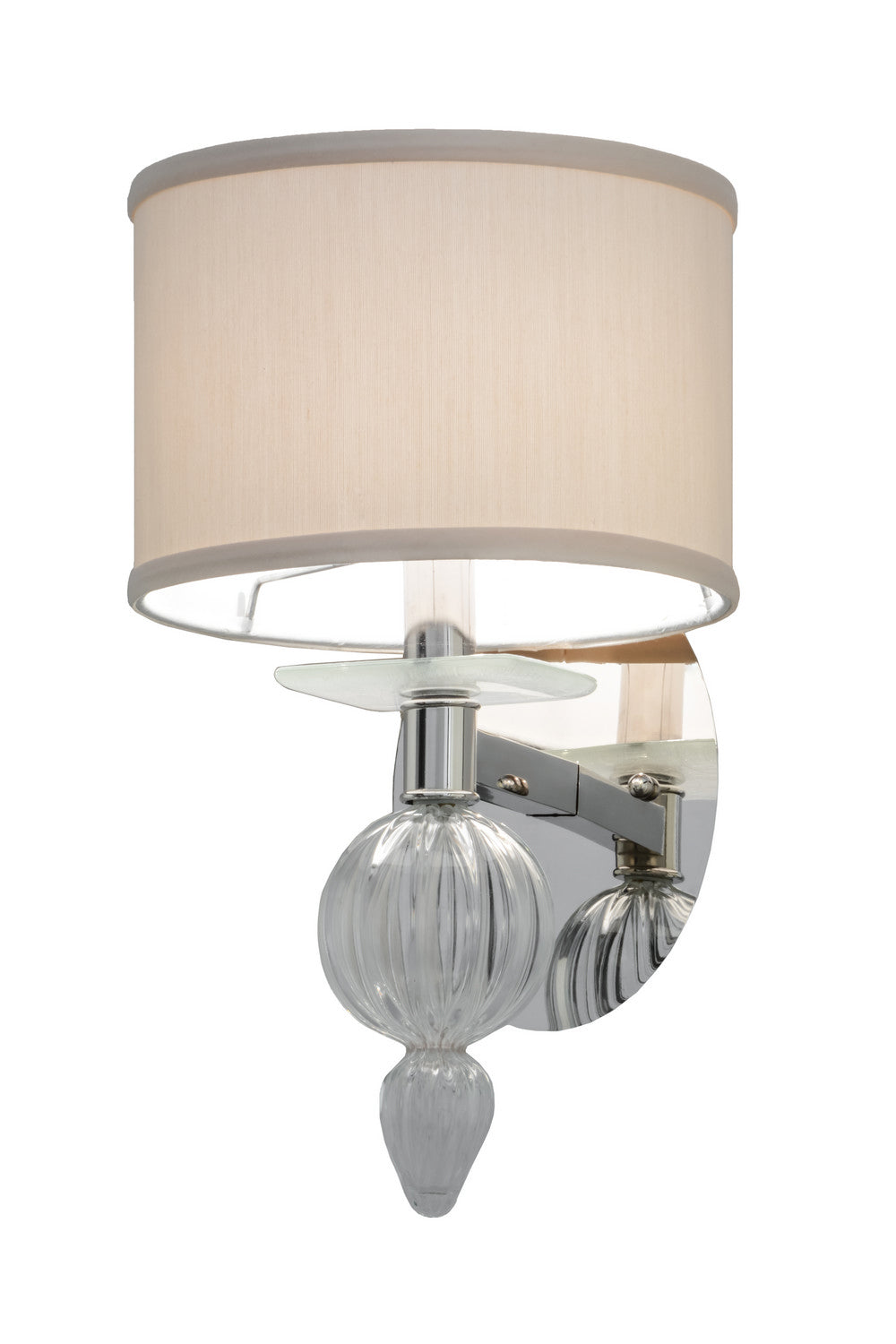 Murano Bauble 1-Light 13.50" Polished Nickel Wall Sconce front view