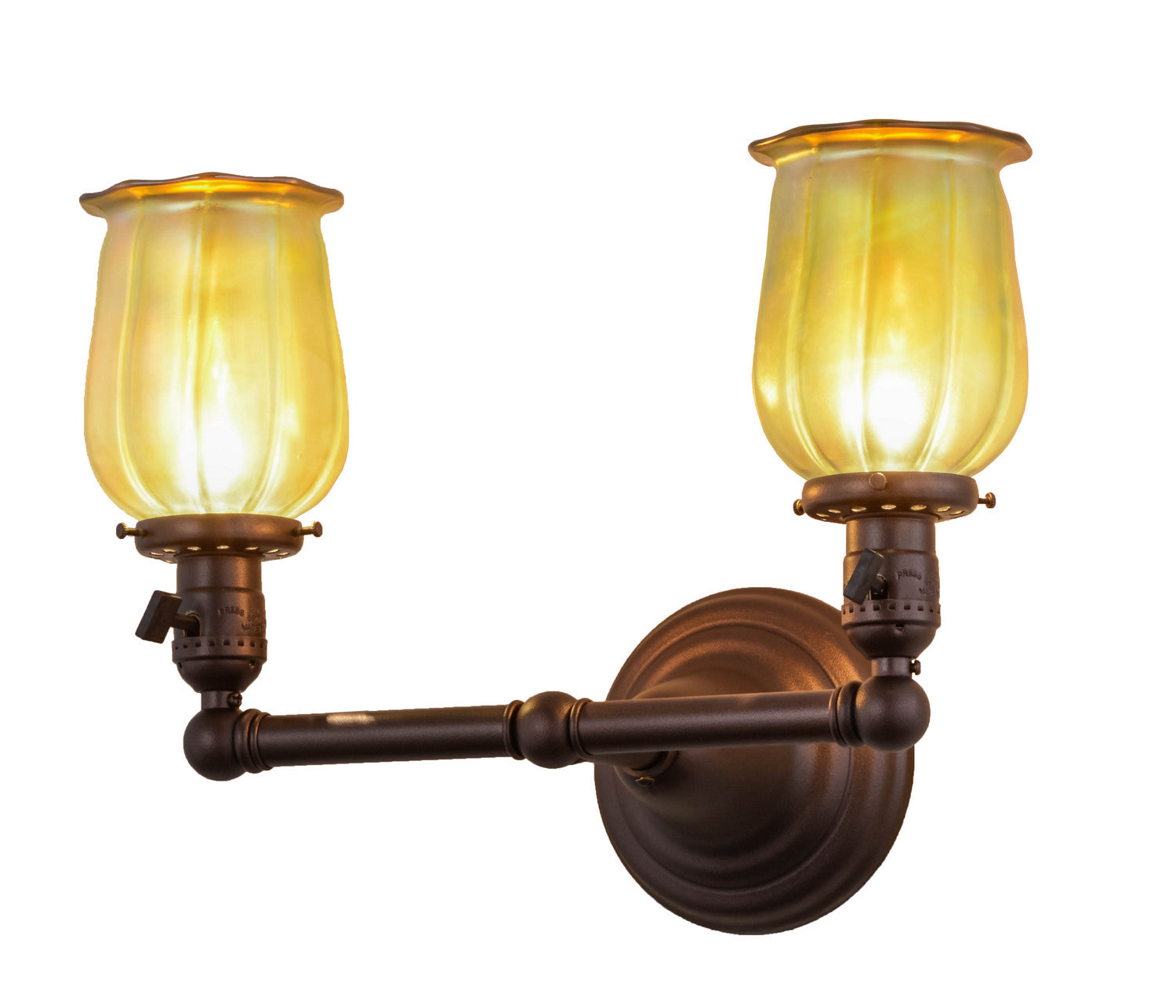 Revival 2-Light 10.00" Mahogany Bronze Wall Sconce front view