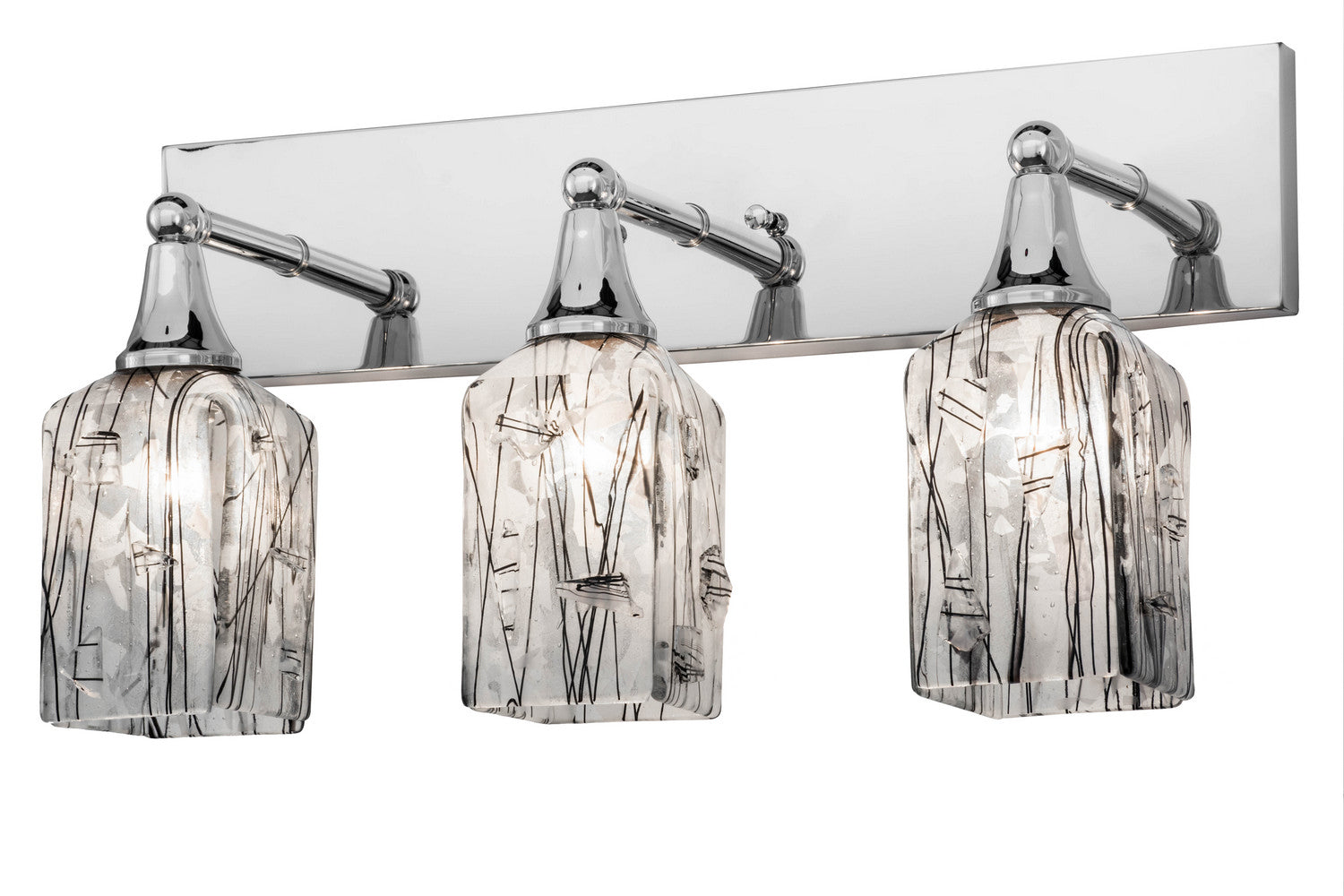 Metro Fusion Licorice 24 Inch 3-Light 13.00" Black Metal,Chrome Wall Sconce front view