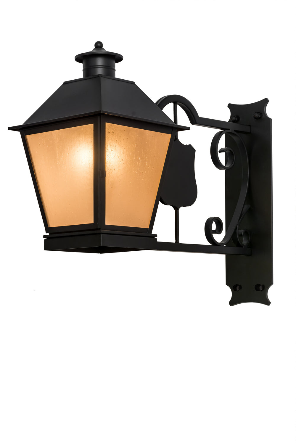 Stafford Lantern 1-Light 22.00" Blackwash Wall Sconce front view