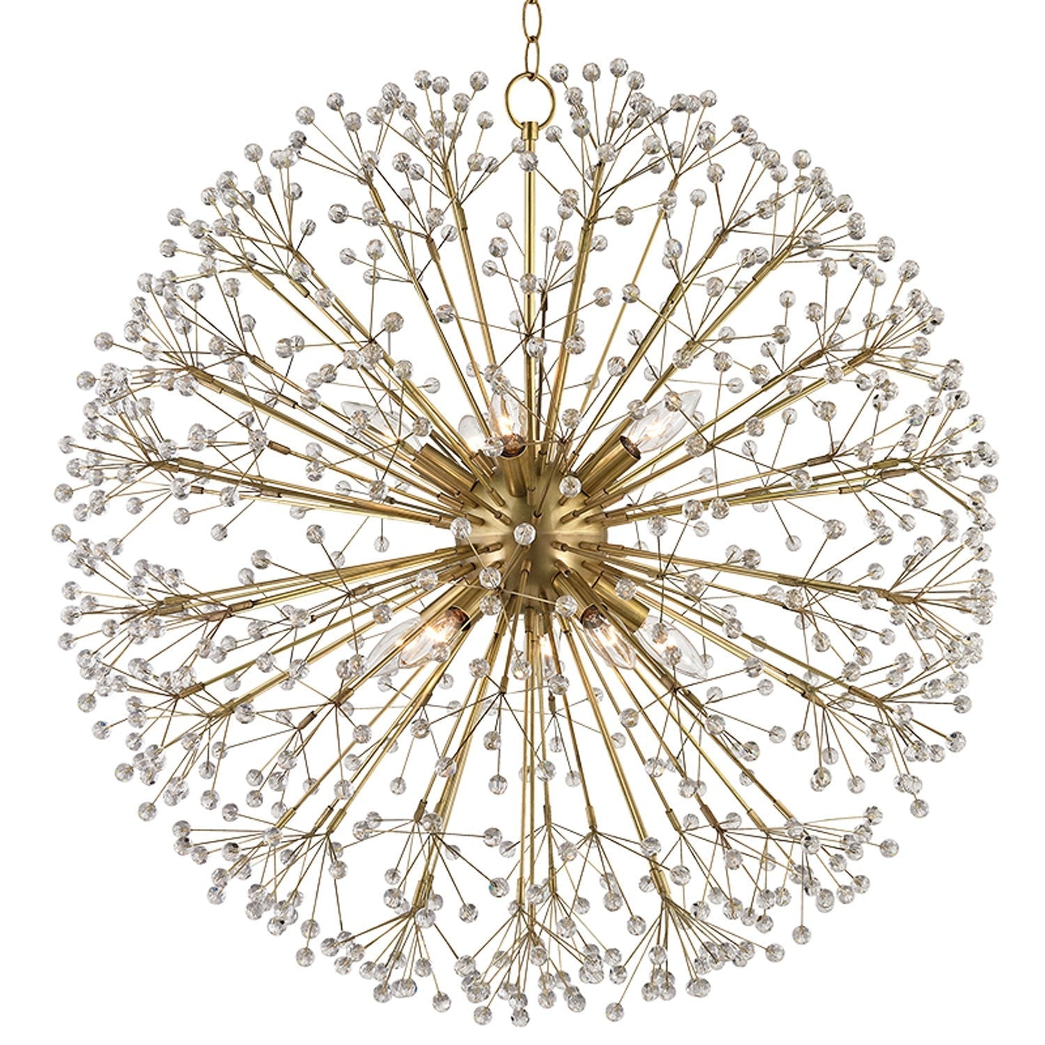 Brass 10-Light Chandelier