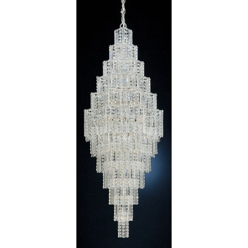 Silver 41-Light Clear Gemcut Pendant, 20W X 52H X 20D