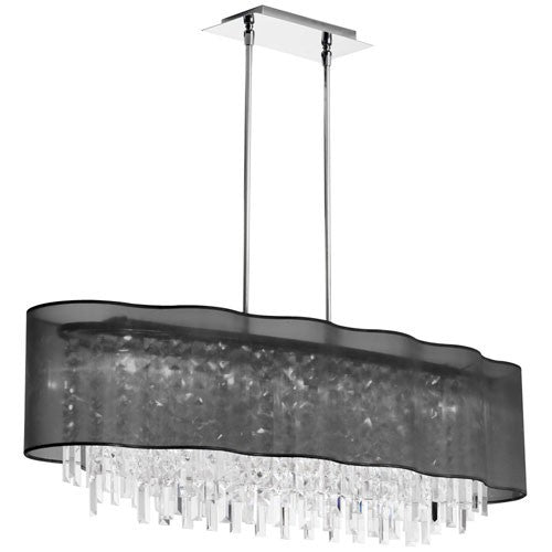 Eight-Light Polished Chrome and Clear with Pendant Light