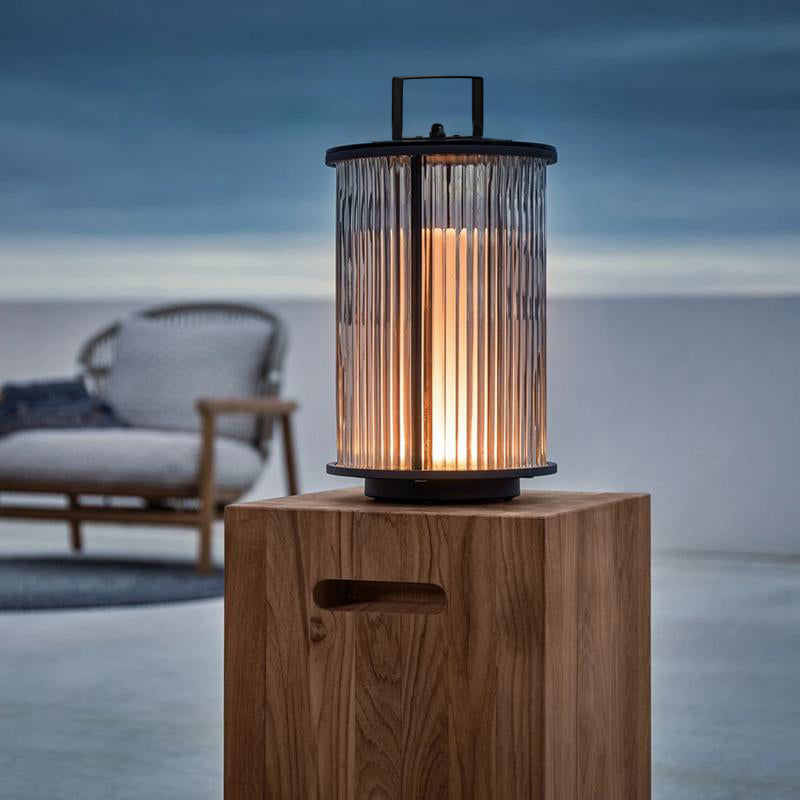 Striped Glass Cylindrical Waterproof Light