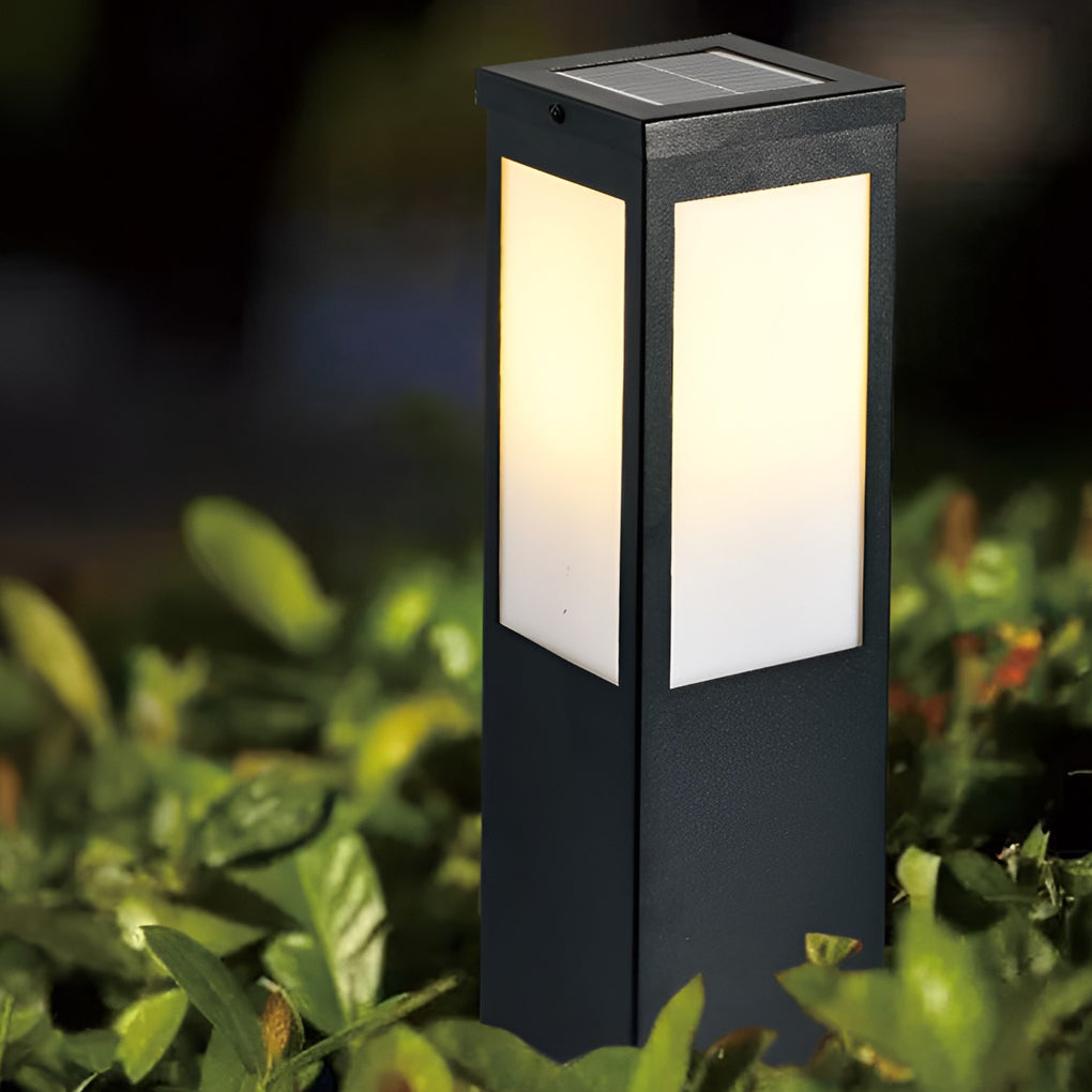 Industrial-Style Square LED Solar Landscape Lighting Waterproof Exterior, outdoor light, main view, Tianguang Select