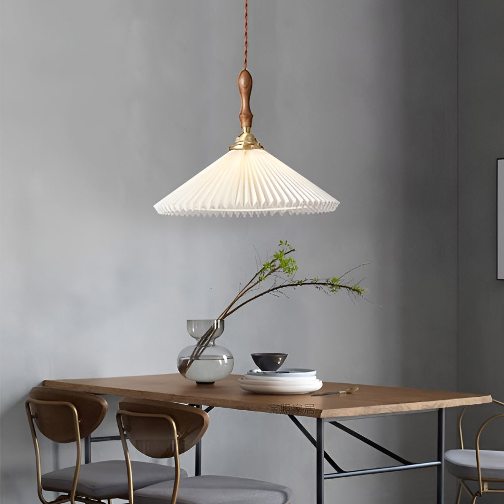 Classic Pleated Shaped LED White Nordic Chandelier