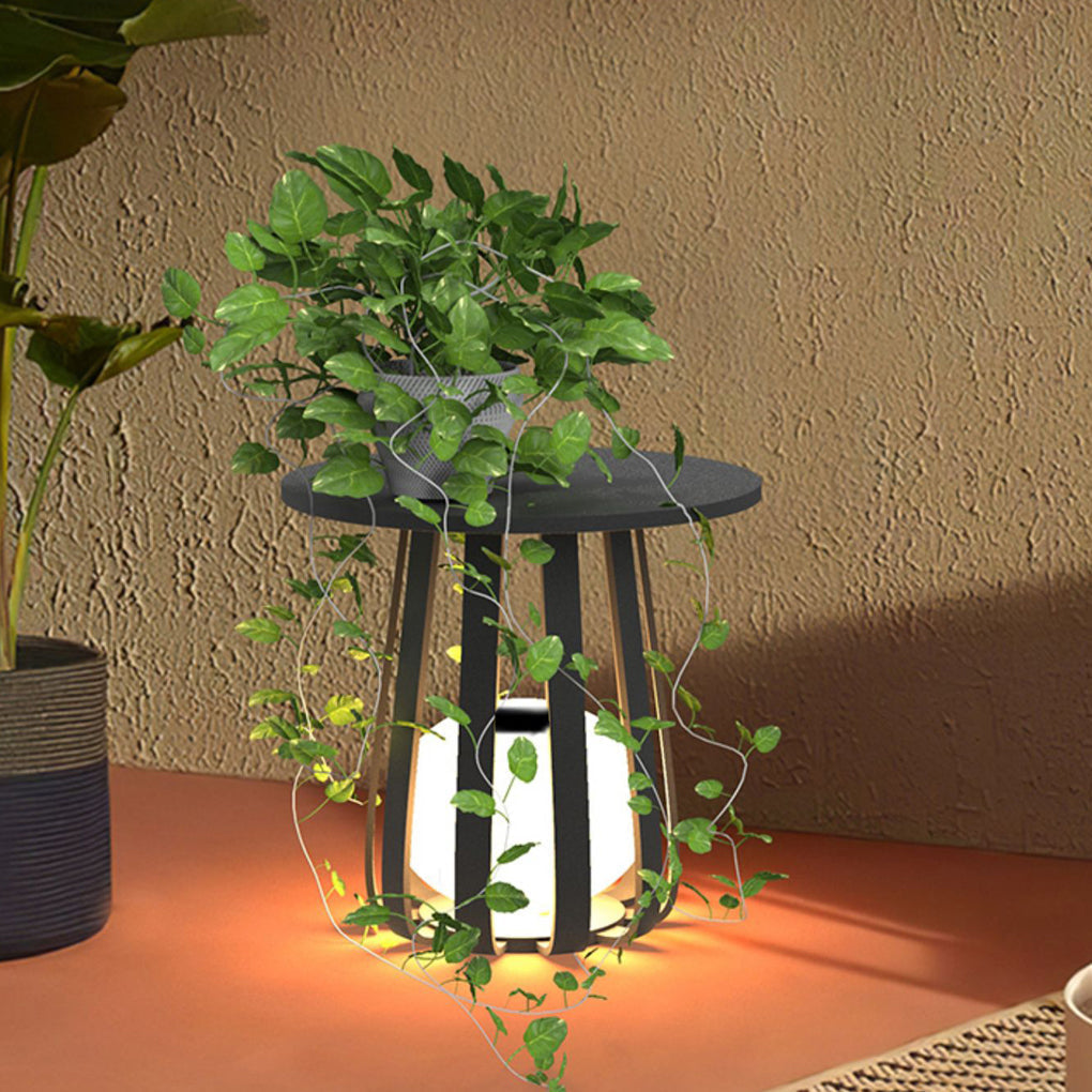 Round Waterproof RGB Iron Small Coffee Table Floor Lamp