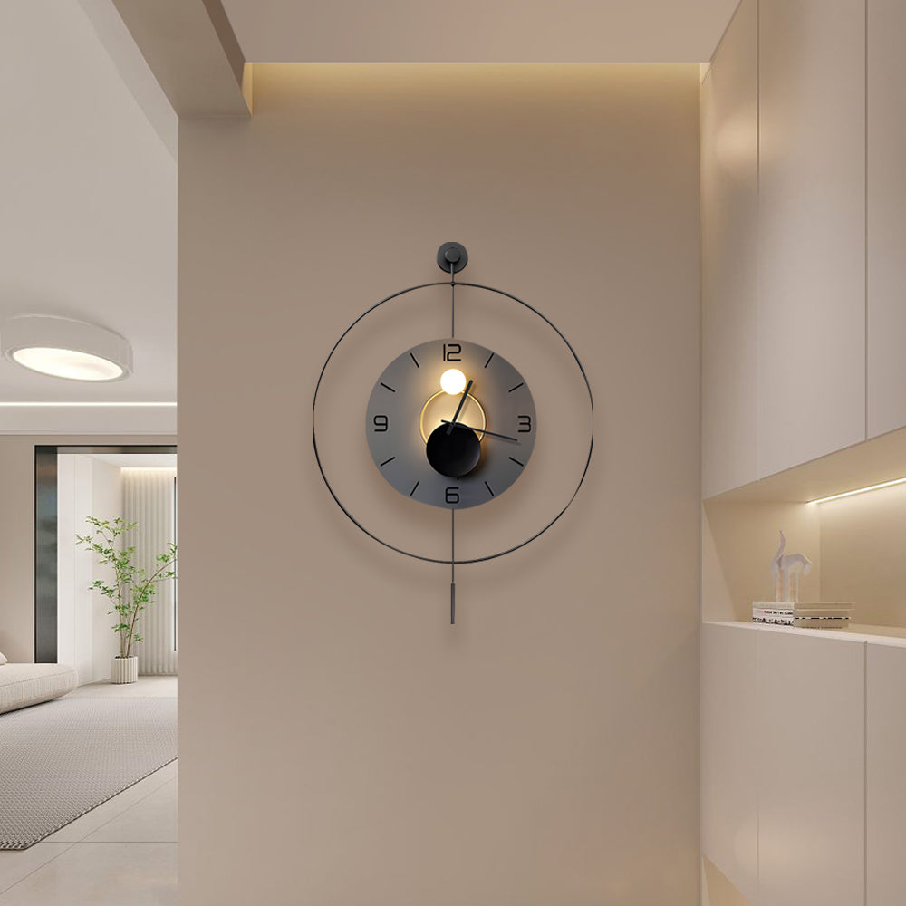 Battery Operated Round LED Hanging Metal Pendant Light