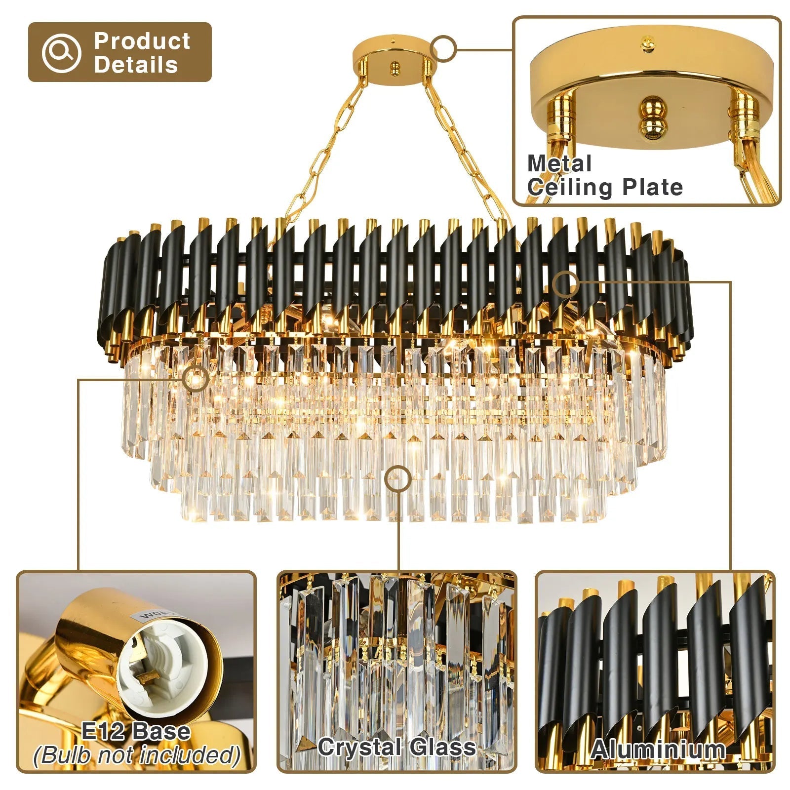Verano Crystal Dining Room Light Fixture Chandelier