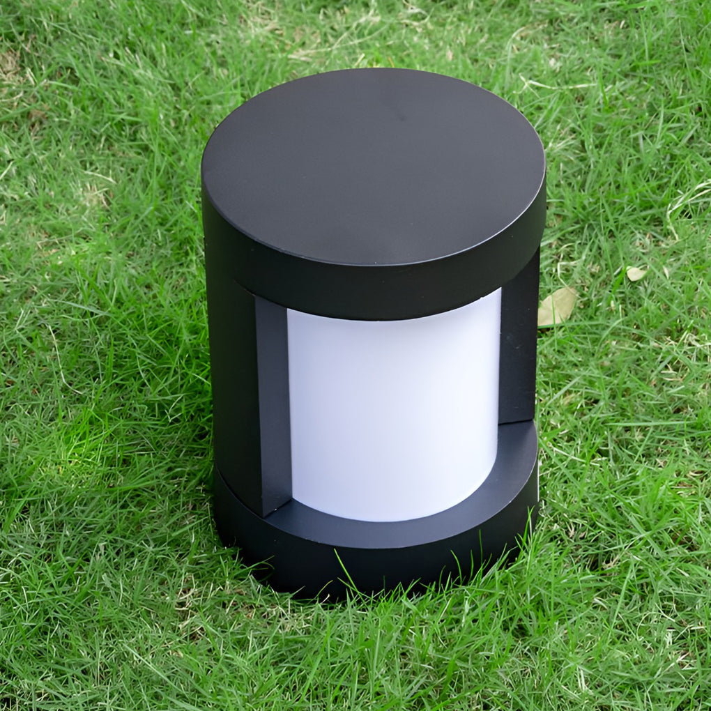 Circular Waterproof LED Solar Black Contemporary Exterior Pathway Lights, outdoor light, detail angle 4, Tianguang Select