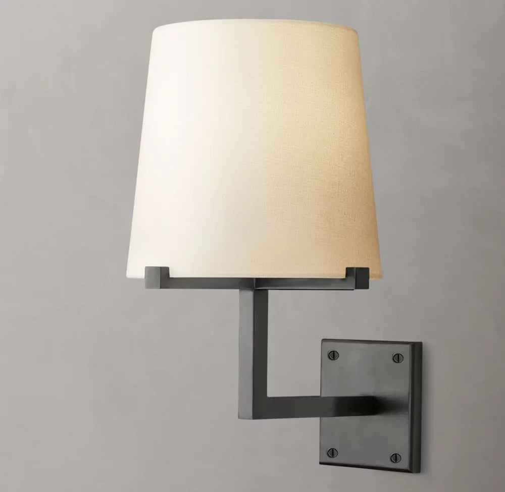 Pauillac Fabric Shade Grand Wall Light, Bedroom Wall Sconce, detail 3
