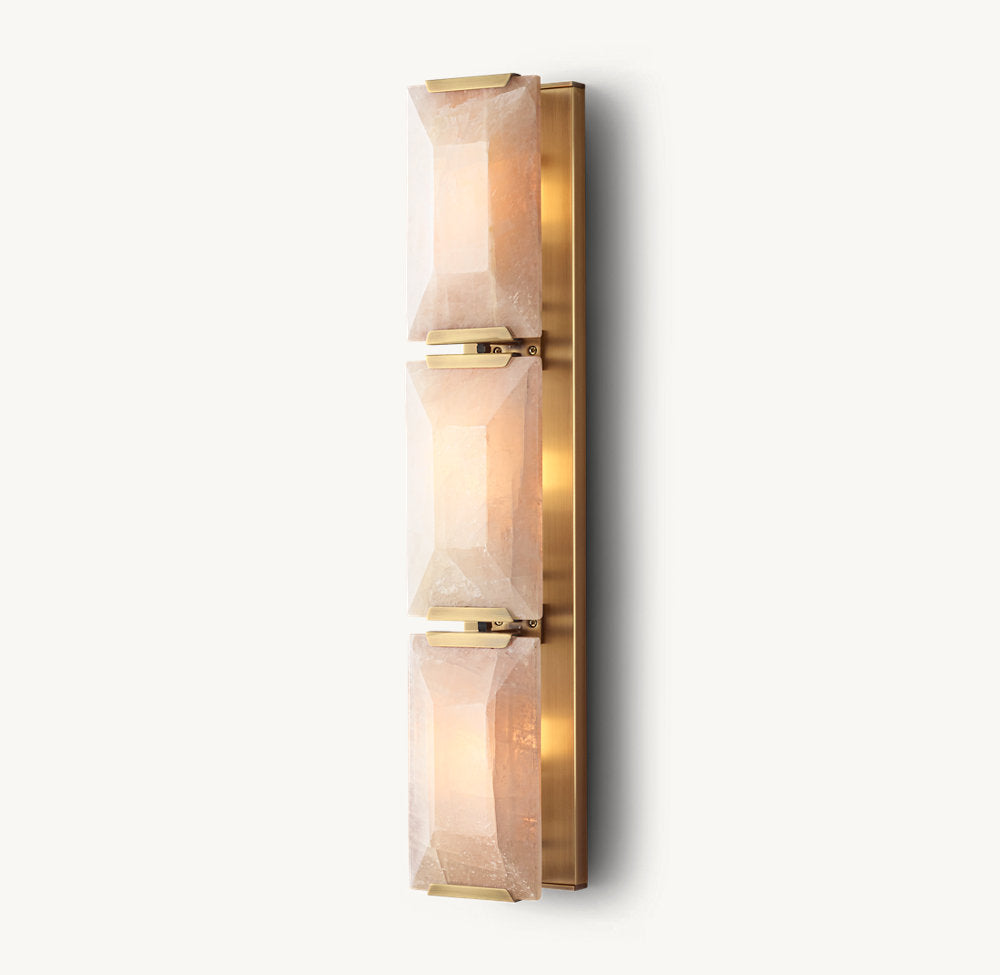 Harlow Calcite Triple Wall Light, Bedroom Wall Sconce, detail 7