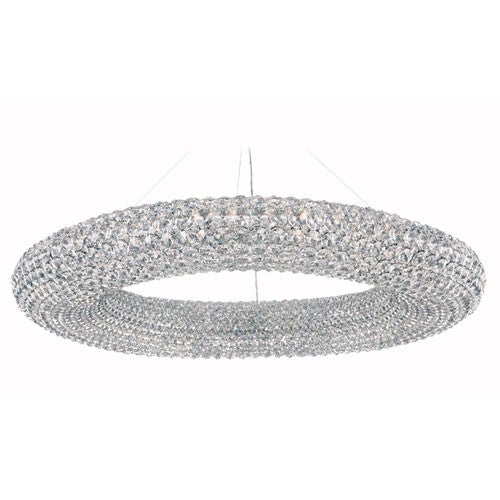 Stainless Steel 28-Light Clear Spectra Crystal Pendant