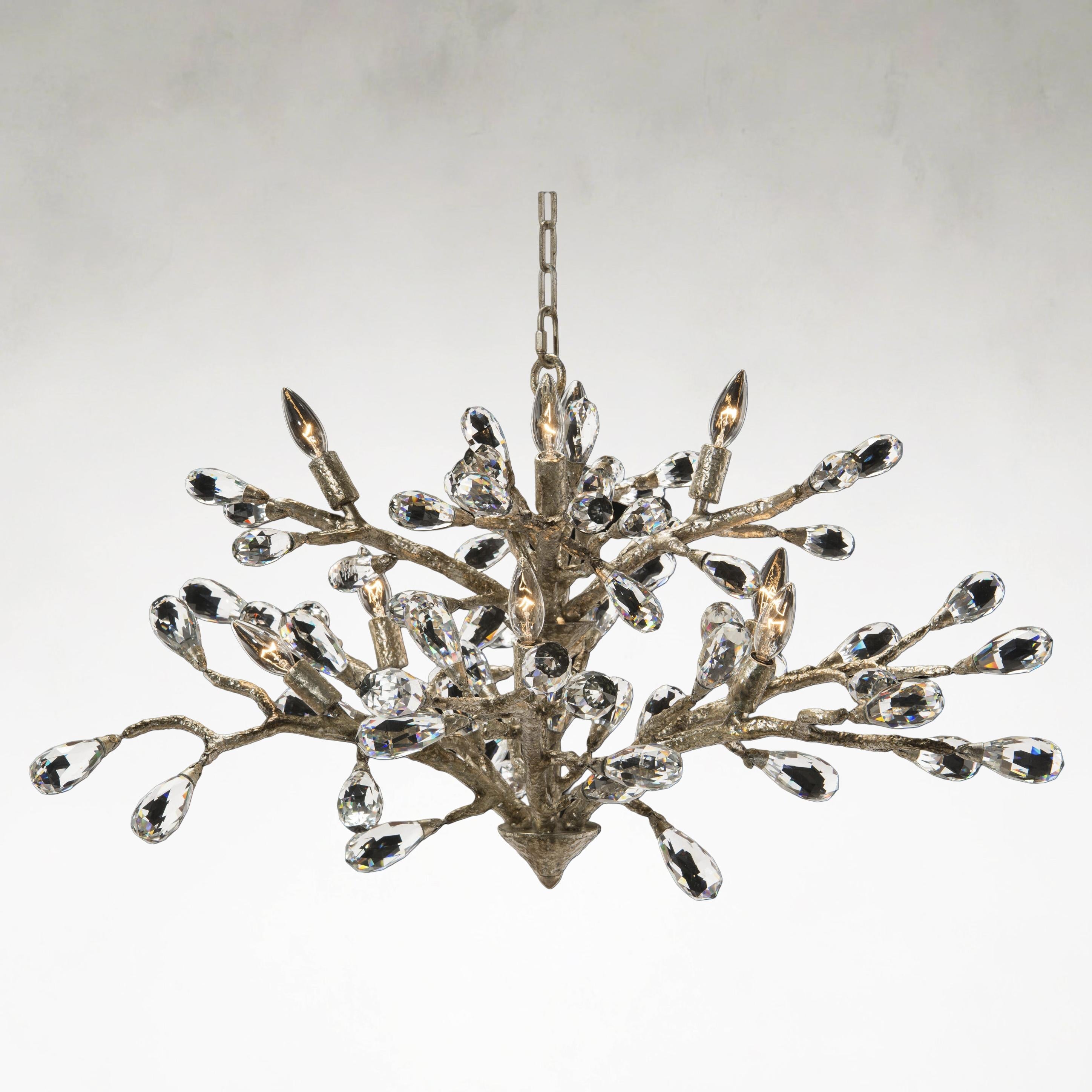 Sprouting 10-Light 39-Inch Vintage Silver Chandelier Ceiling Fi x ture