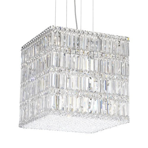 Stainless Steel 21-Light Clear Spectra Crystal Pendant