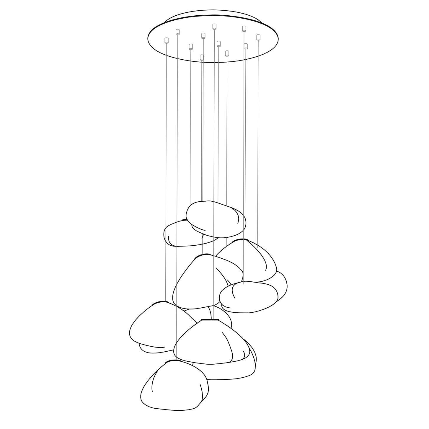 Blown Glass Random Pendant Light