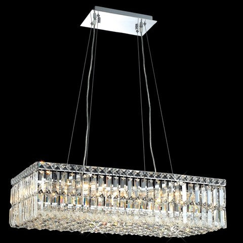 Sixteen-Light Contemporary Crystal Chandelier Chrome Plated