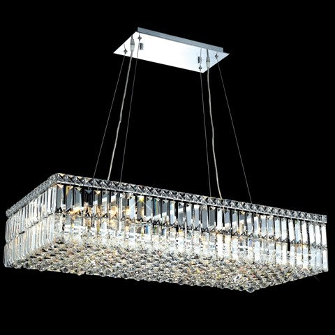 Sixteen-Light Contemporary Crystal Chandelier Chrome Plated
