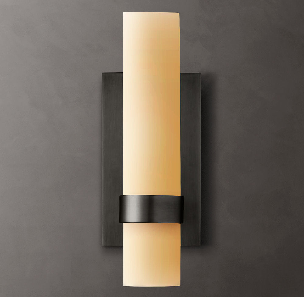 Ravelle Milk Glass Wall Light, Bathroom Wall Sconce, detail 6