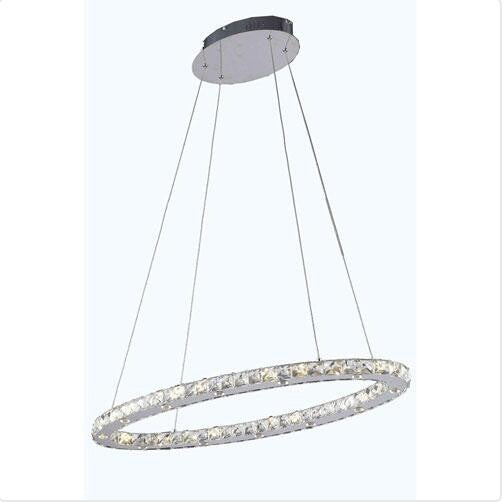 Chrome 34-Inch 24-Light LED Chandelier with Royal Cut