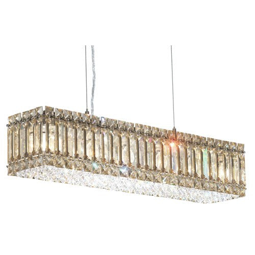 Stainless Steel Six-Light Golden Shadow X Pendant Light