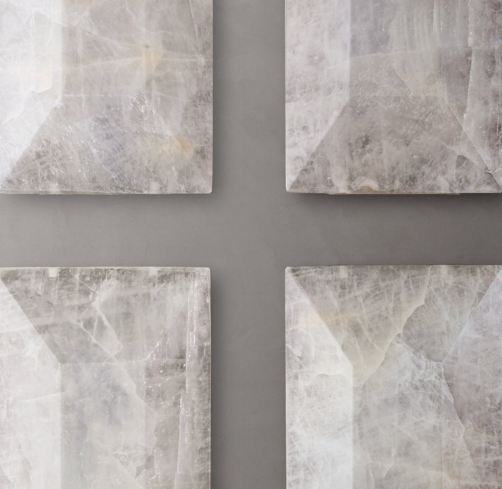 Harlow Calcite Triple Wall Light, Bedroom Wall Sconce, detail 6