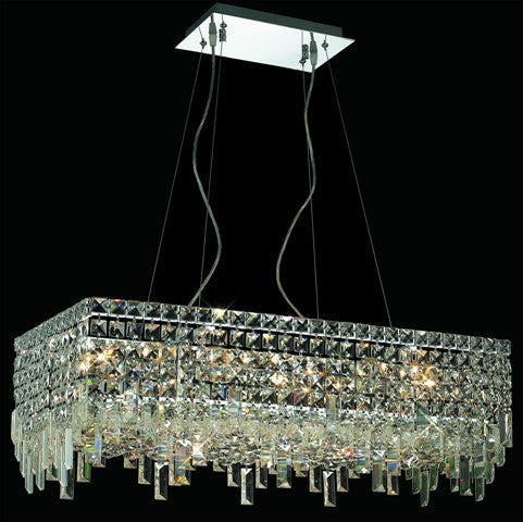 Sixteen-Light Contemporary Crystal Chandelier Chrome Plated