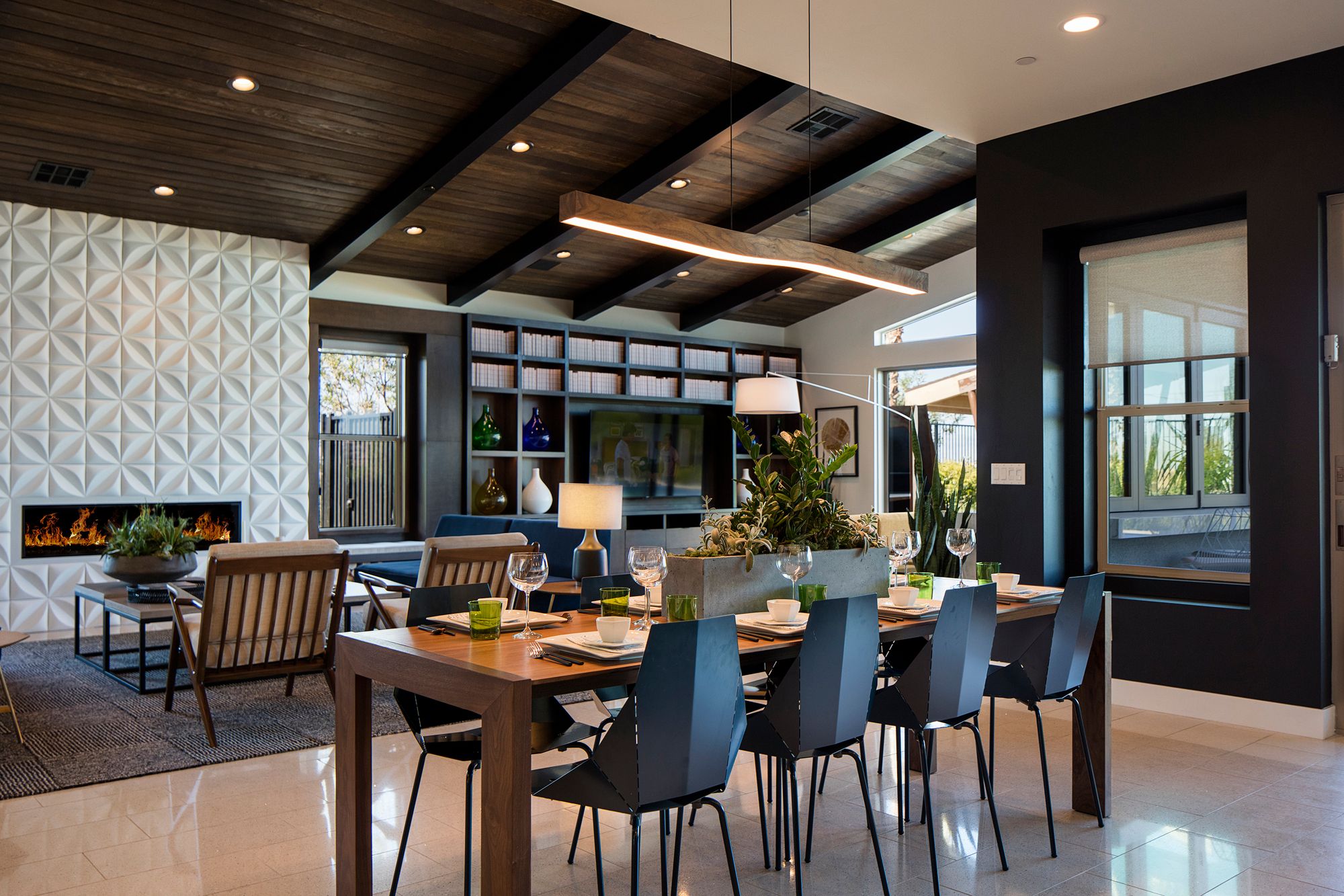 Camur 60" Wide Frost Accented Walnut P2 Linear Pendant