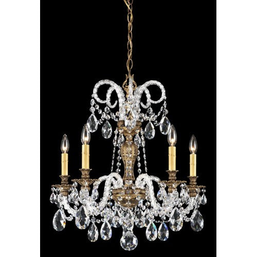 Bronze Five-Light Clear Spectra Crystal Chandelier