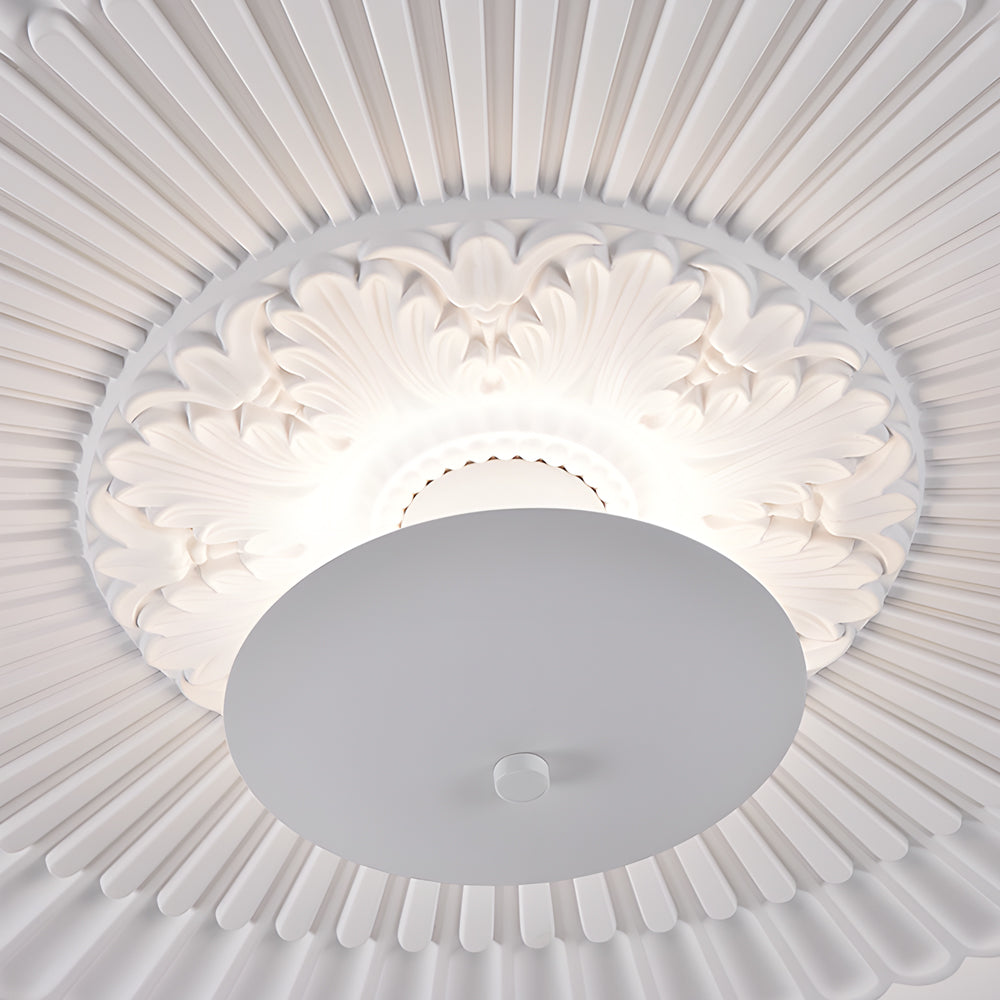 19.7-inch Round Gypsum Relief Dimmable LED Flush Mount