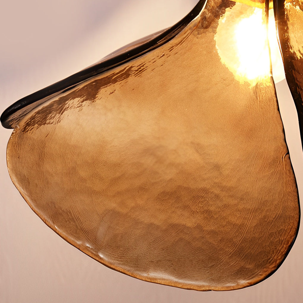 Four-leaf Flower Design Glass Copper Brown Chandelier