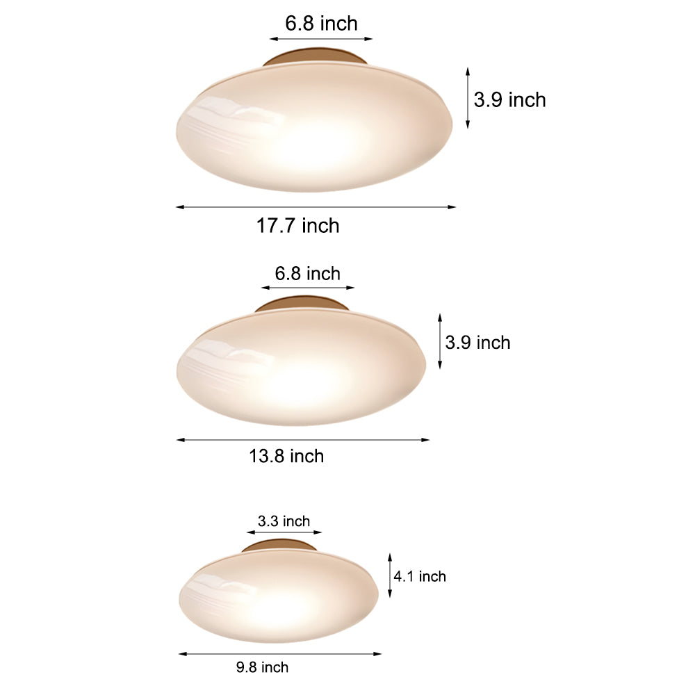 White Glass LED Flush Mount Ceiling Lamp for Bedroom