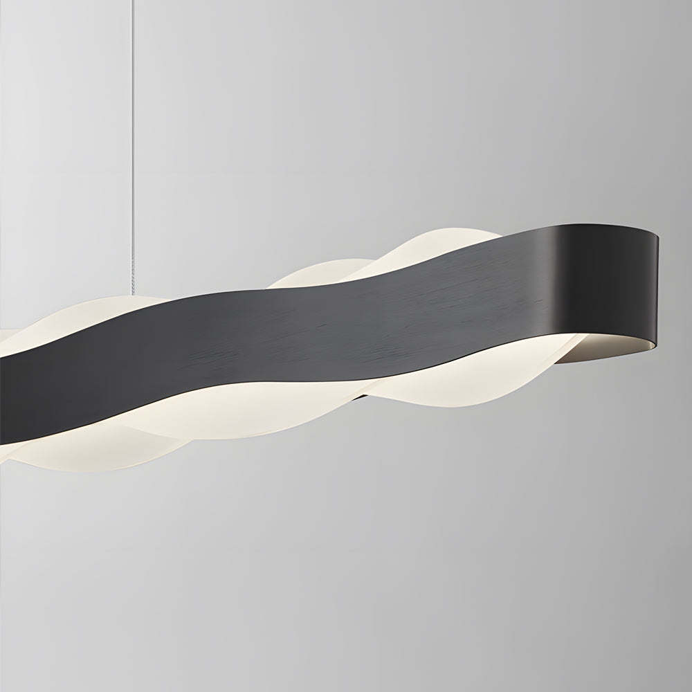 1-Light Linear Wavy Round LED Chandelier