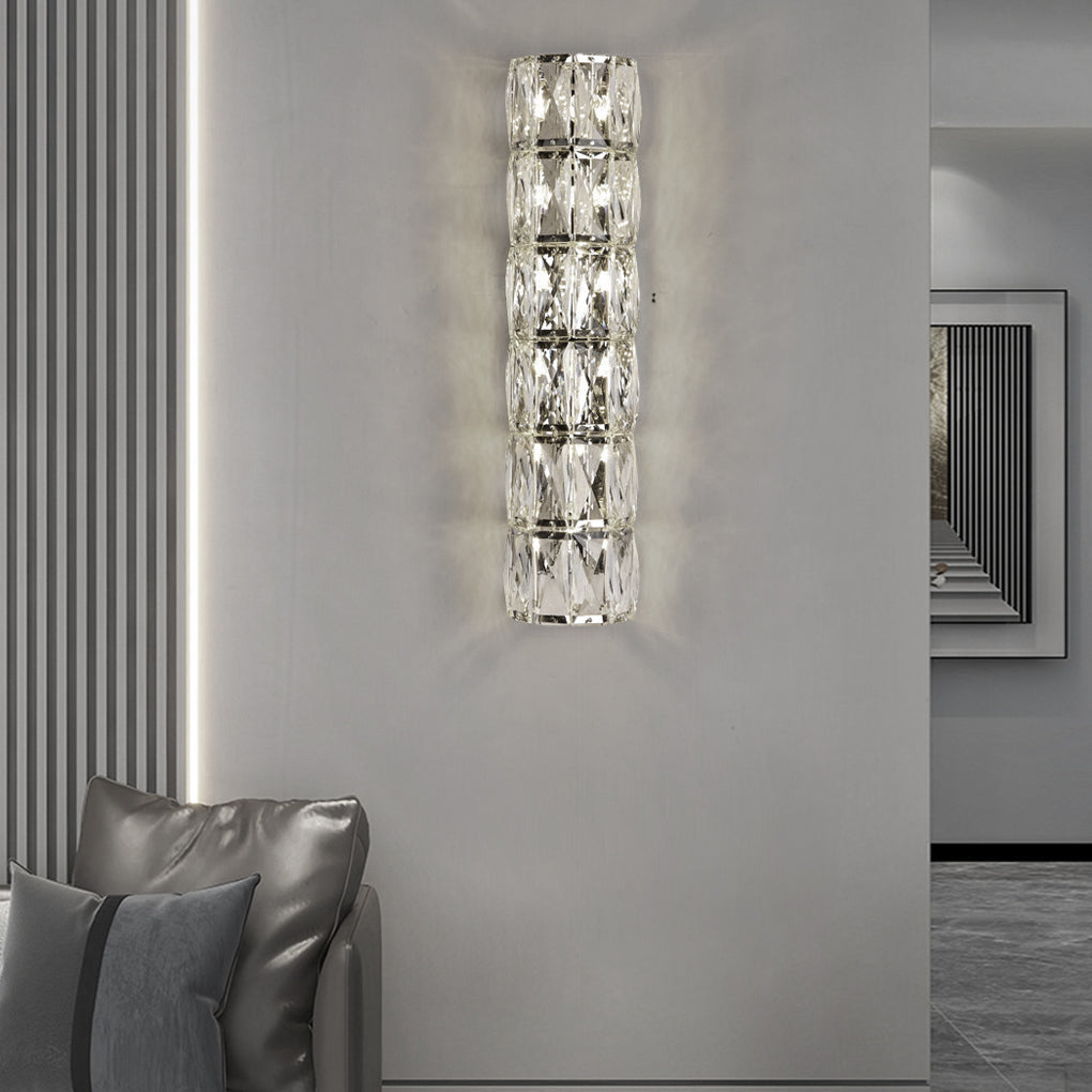 Cylindrical Crystal Three Step Dimming Light LED Contemporary Wall, wall light, main view, Tianguang Select