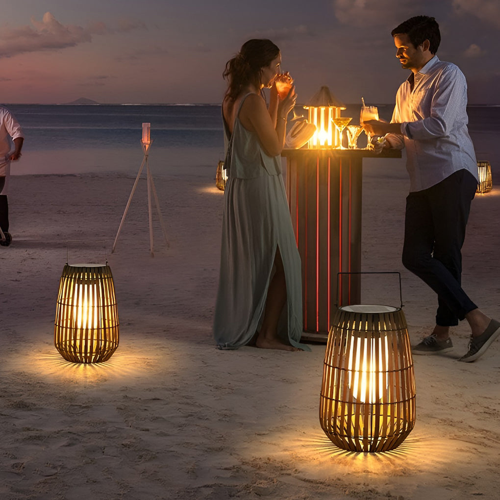 Rattan Portable Lantern Shaped LED Waterproof Solar Exterior Lights - Outdoor Light, Outdoor Wall Light, detail 3
