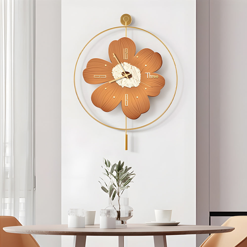 Round Metal Battery Operated LED Flower Wall Sconce