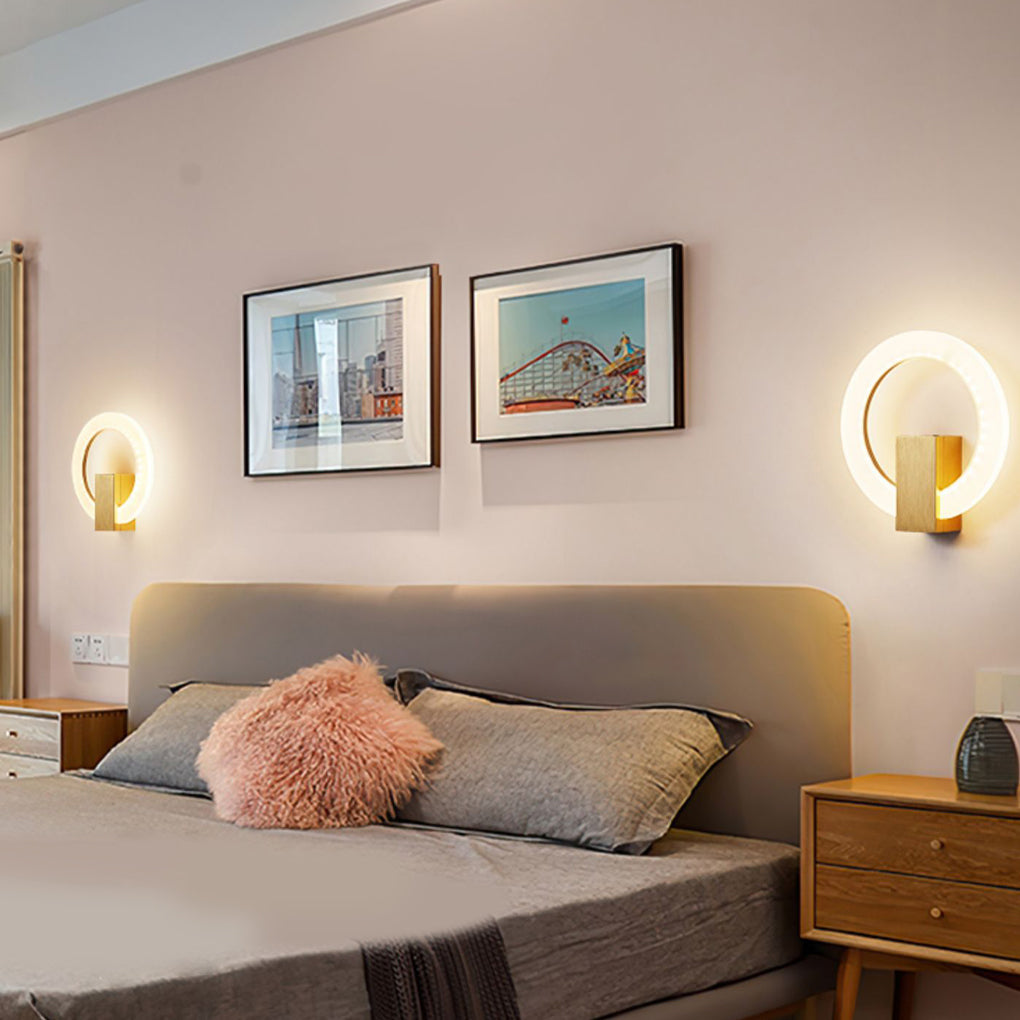 Circle Dimmable LED Contemporary Wall Light, Bedroom Wall Sconce, detail 7