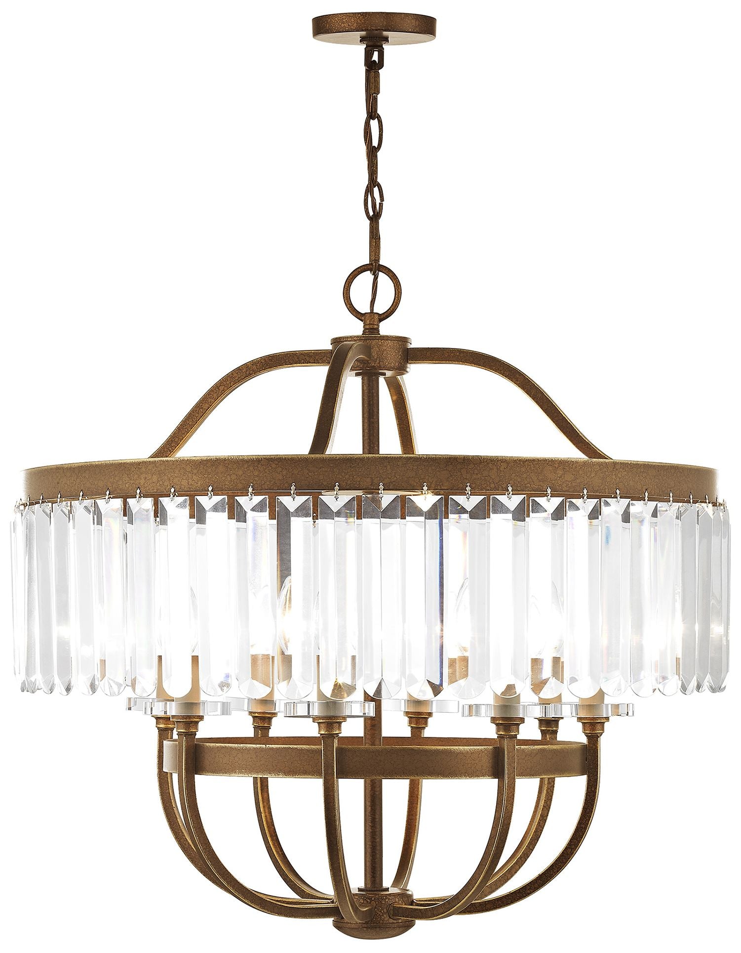 Eight-Light Hand Painted Palacial Bronze Chandelier