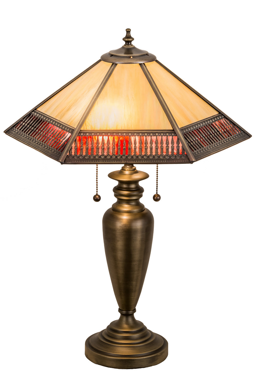 2-Light 25.00" Antique Brass Outdoor Wall Sconce front view