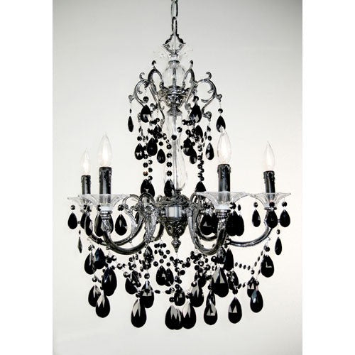 Via Venteo Ebony Pearl Six-Light Chandelier with Black