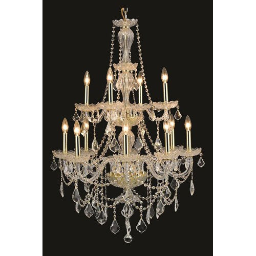 Crystal Gold 12-Light 41-in Chandelier