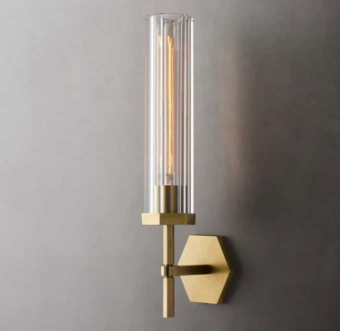 Lambeth Hexagonal Grand Wall Light, Bathroom Wall Sconce, detail 14