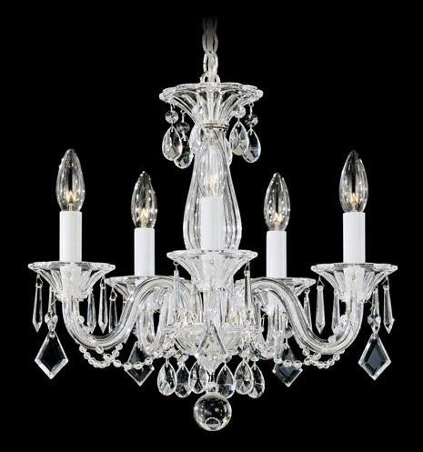 Silver Five-Light Clear Heritage Handcut 15W Chandelier