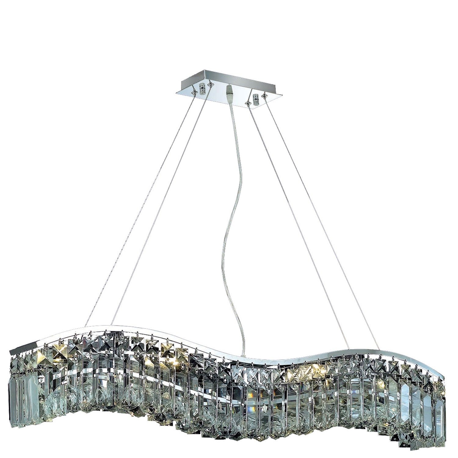 Contour Chrome Six-Light 5-Inch Island Pendant with Cut