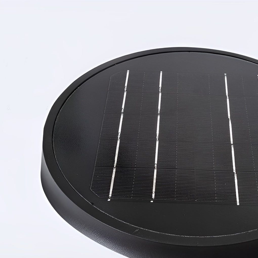 Circular Waterproof LED Solar Black Contemporary Exterior Pathway Lights, outdoor light, detail angle 9, Tianguang Select