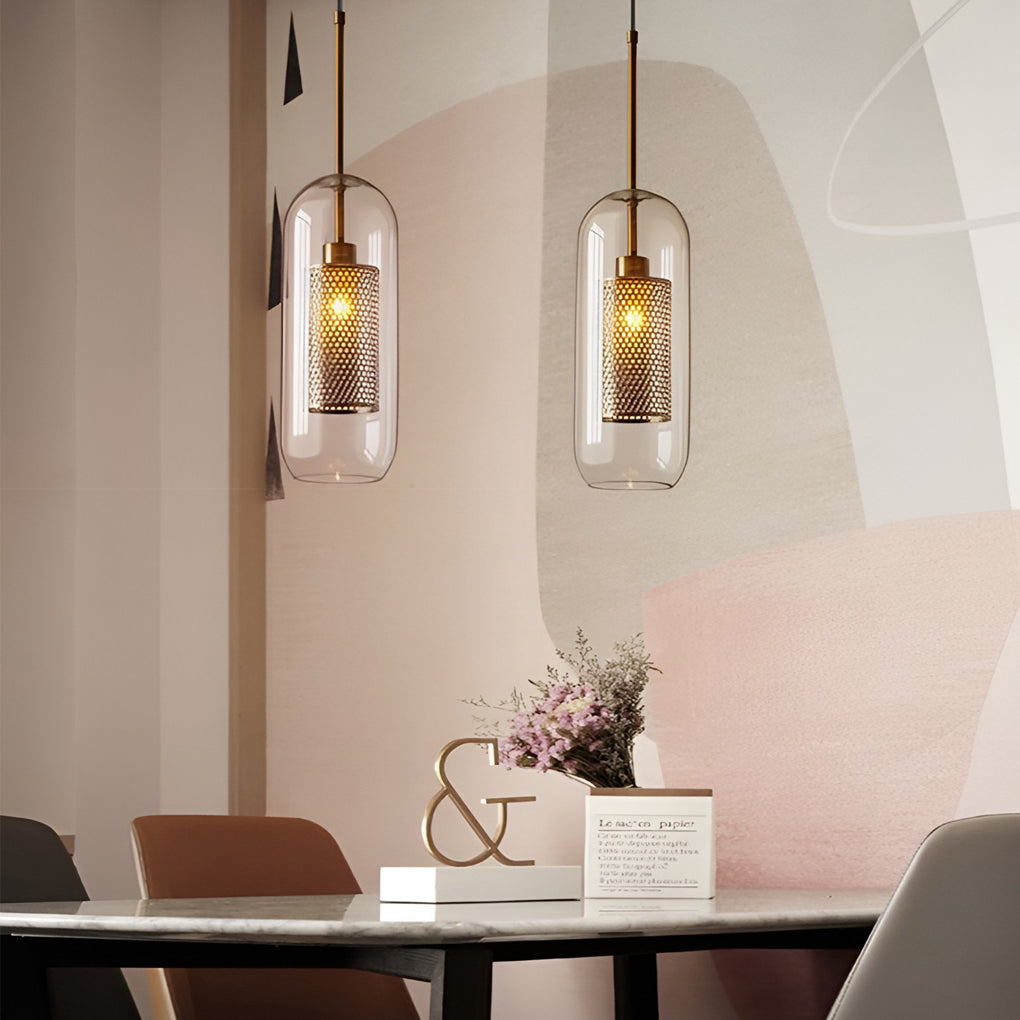 Minimalist Round Glass LED Industrial Light Chandelier