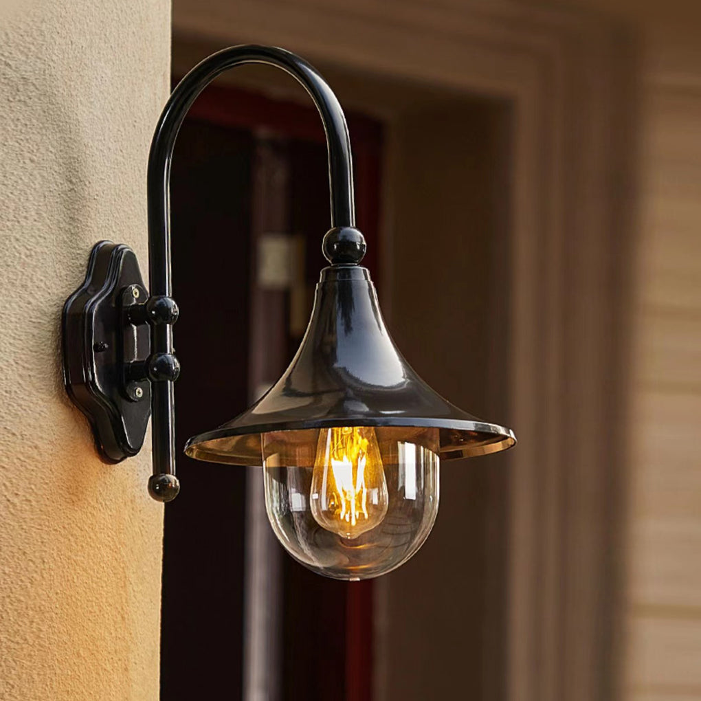 Creative Trumpet Shaped Waterproof LED Black Vintage Exterior Wall Light, Outdoor Wall Light, detail 6