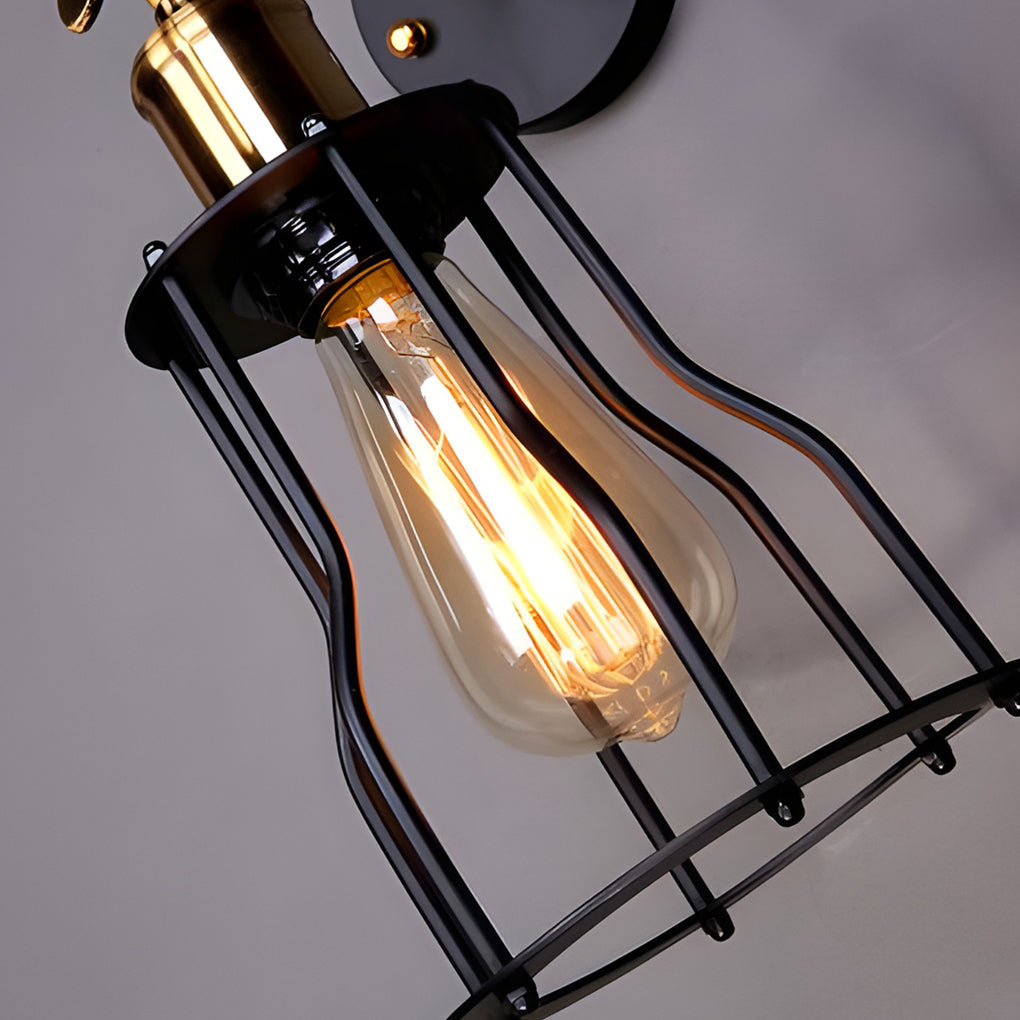 Adjustable Retro Iron E26 Waterproof Industrial Plug-In Wall Light, Plug-In Wall Sconce, detail 7