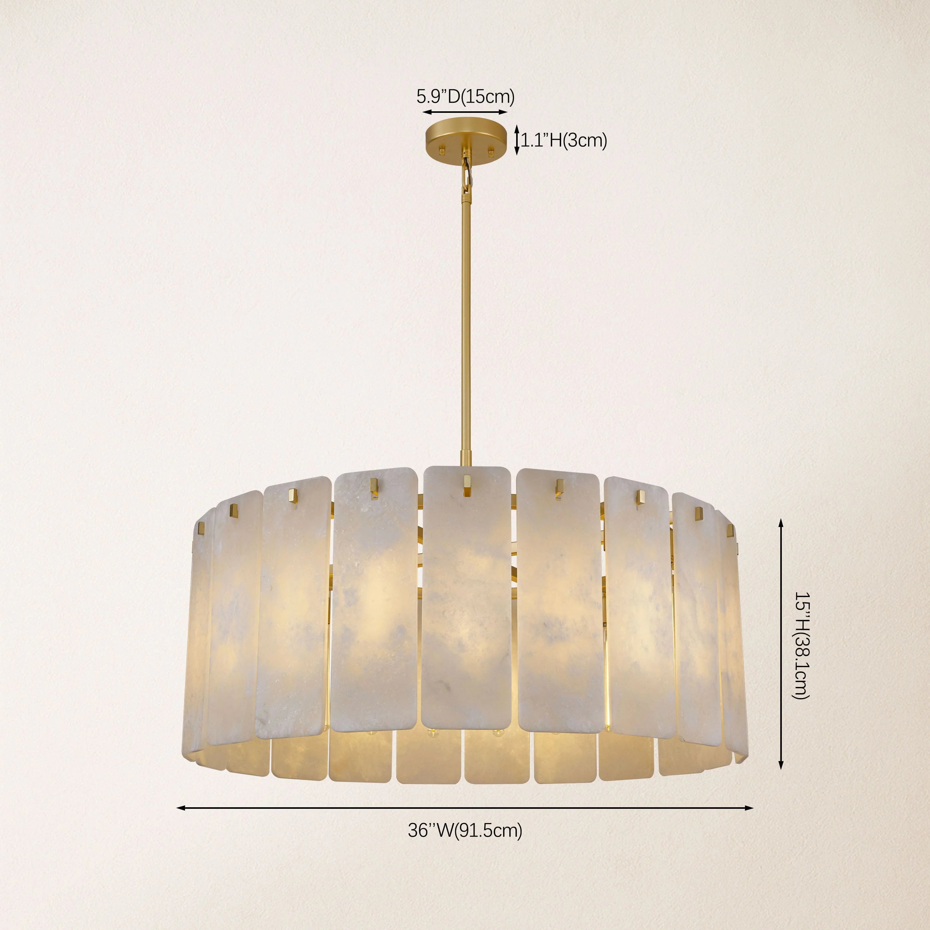 Lunara Alabaster Round Chandelier