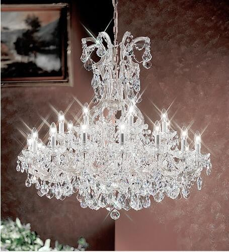 Chrome Twenty Five-Light Chandelier with Crystalique